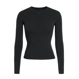 SKIMS Black Long Sleeve Fitted Top